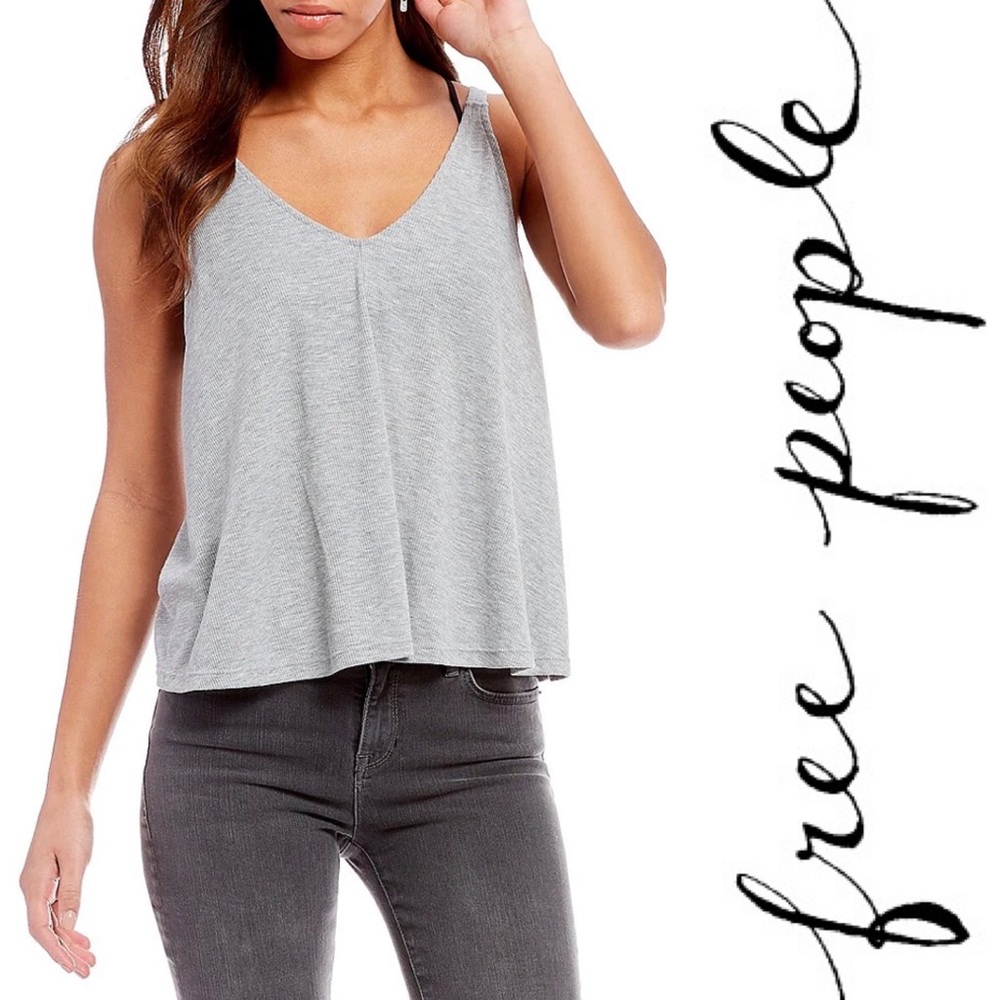 FREE PEOPLE Dani Knit V-Neck Tank Top Size M